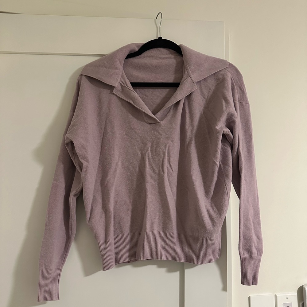 Lavender Collared Sweater - Picture 2 of 6